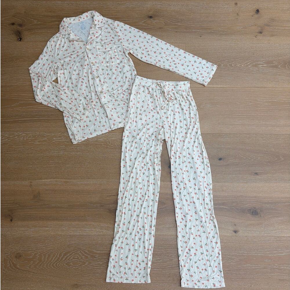 Sunny De PJ Set Snug & Cozy Size XXS Butter Peach & Green Frosted Petal